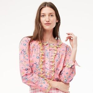 J. Crew NWT Cotton Poplin Ruffle Blouse Super Cute